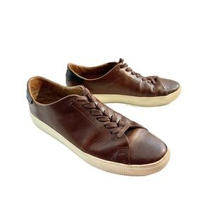 Frye Astor Low Lace Caramel Leather Sneakers Menswear Casual Shoes Size 10.5 D‎